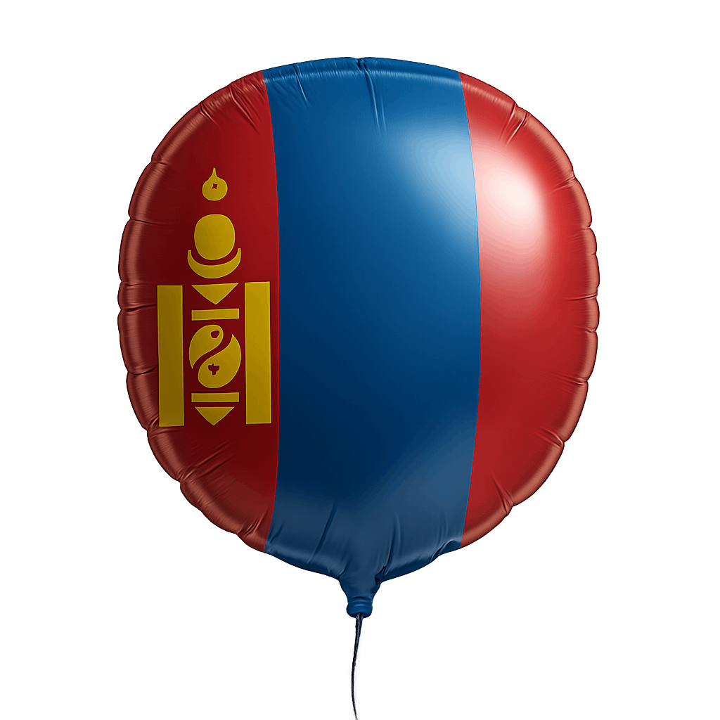 Mongolian Flag Foil Balloon Transparent Background