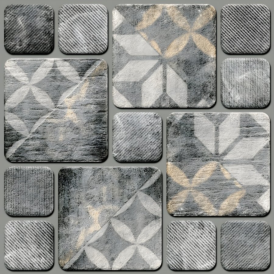 Monochrome Geometric Patterned Parking Tile Paver