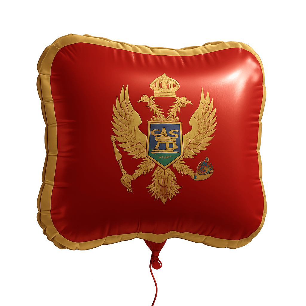 Montenegro Flag Foil Balloon Transparent Background