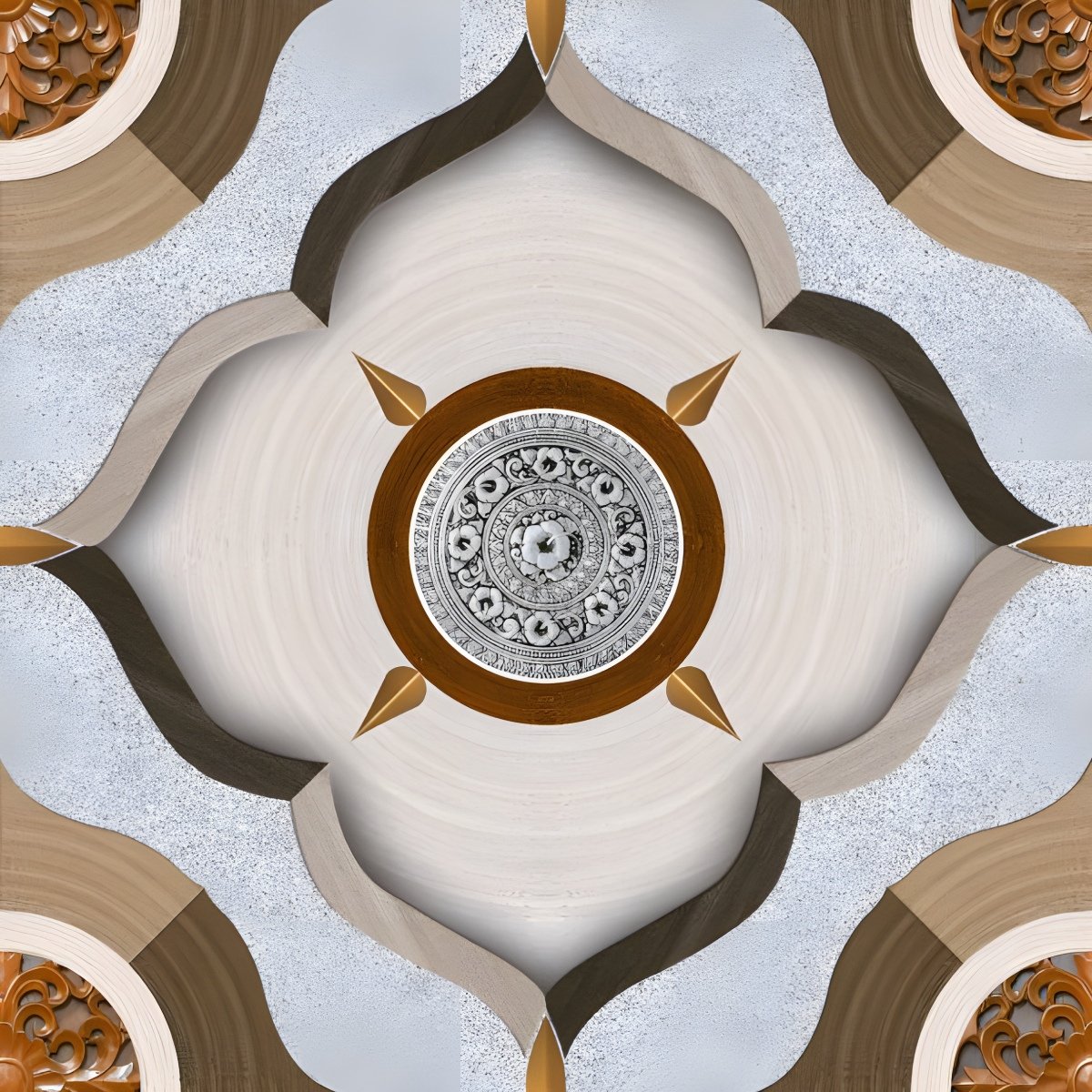 Moorish Arch Medallion Accent Floor Tile