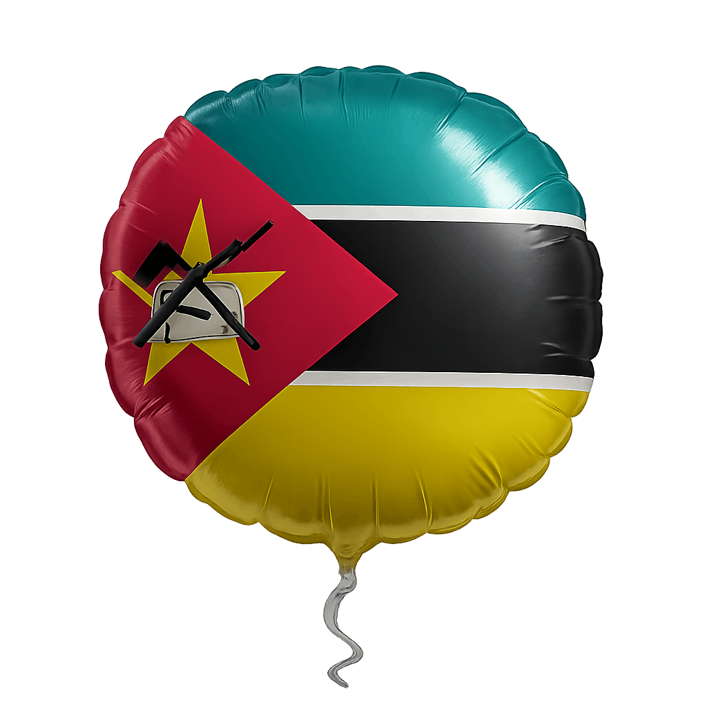 Mozambique flag balloon foil round transparent background