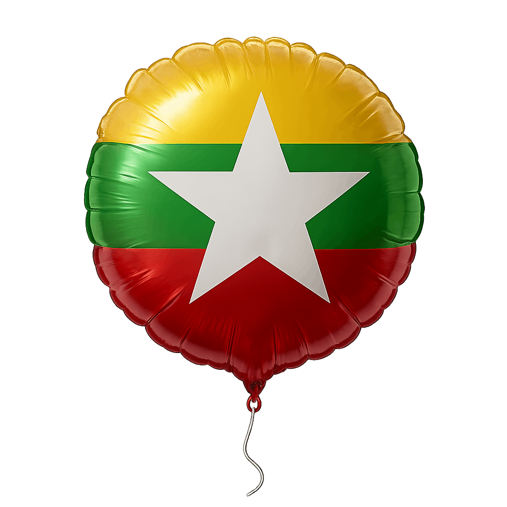 Mozambique flag balloon foil round transparent background