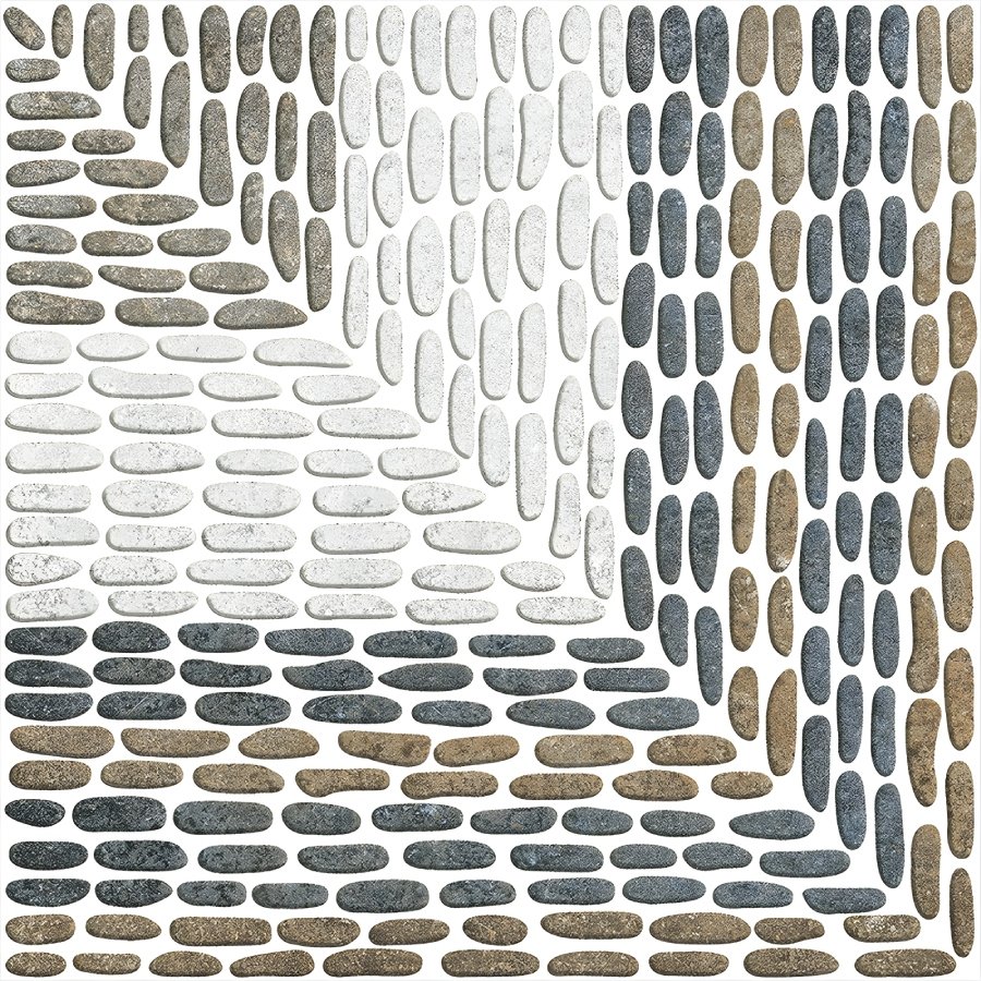 Multi-Color Pebble Stone Flow Pattern