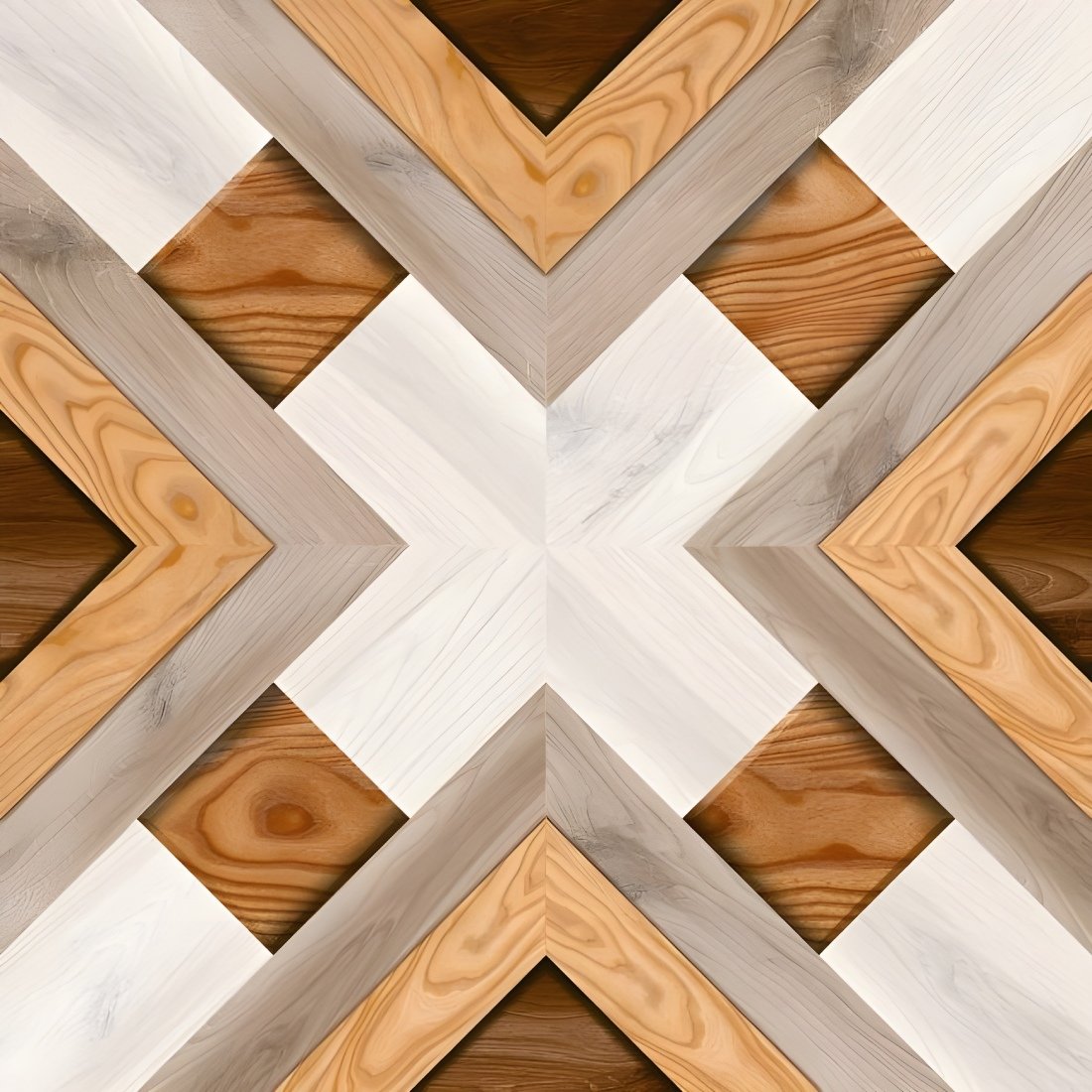 Multi-Tone Dynamic Chevron Wood Grain Tile