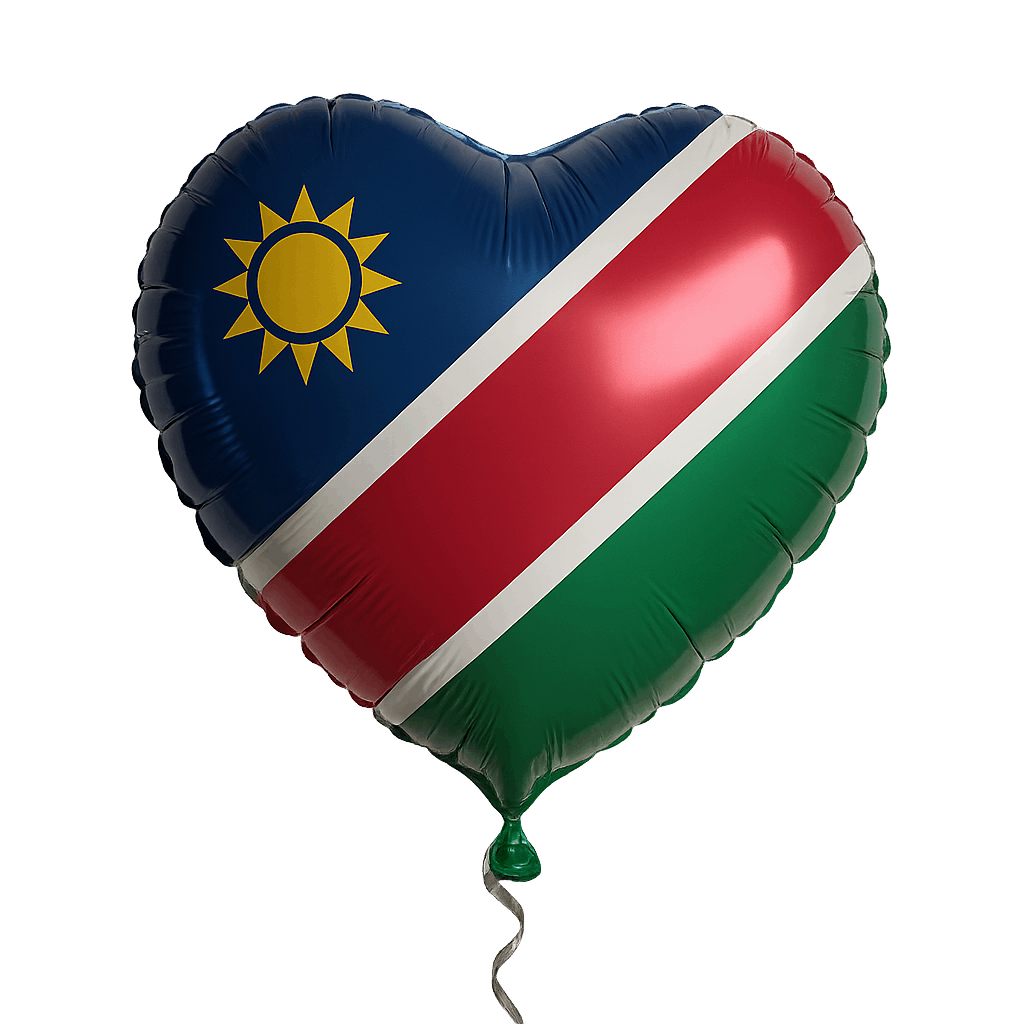 Namibia flag heart shape balloon transparent background