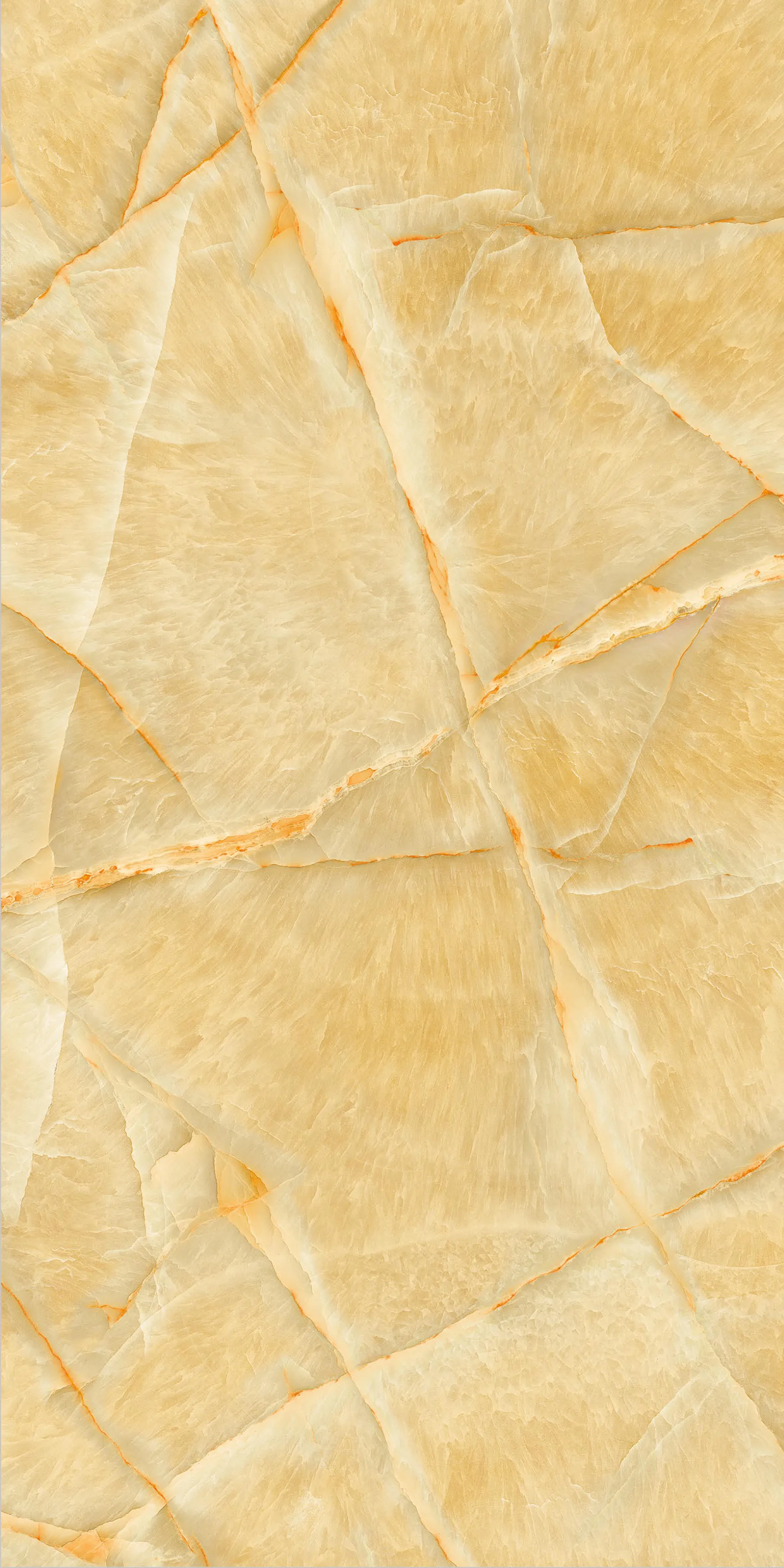 Natural Beige Marble Texture with Polished Stone Surface and Orange Veining