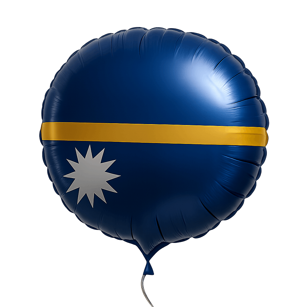 Nauru flag foil balloon round transparent background
