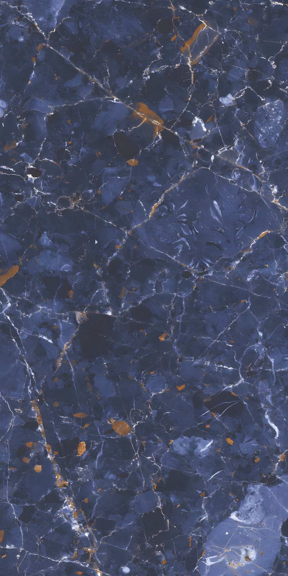 Navy Blue Marble Copper Vein Texture