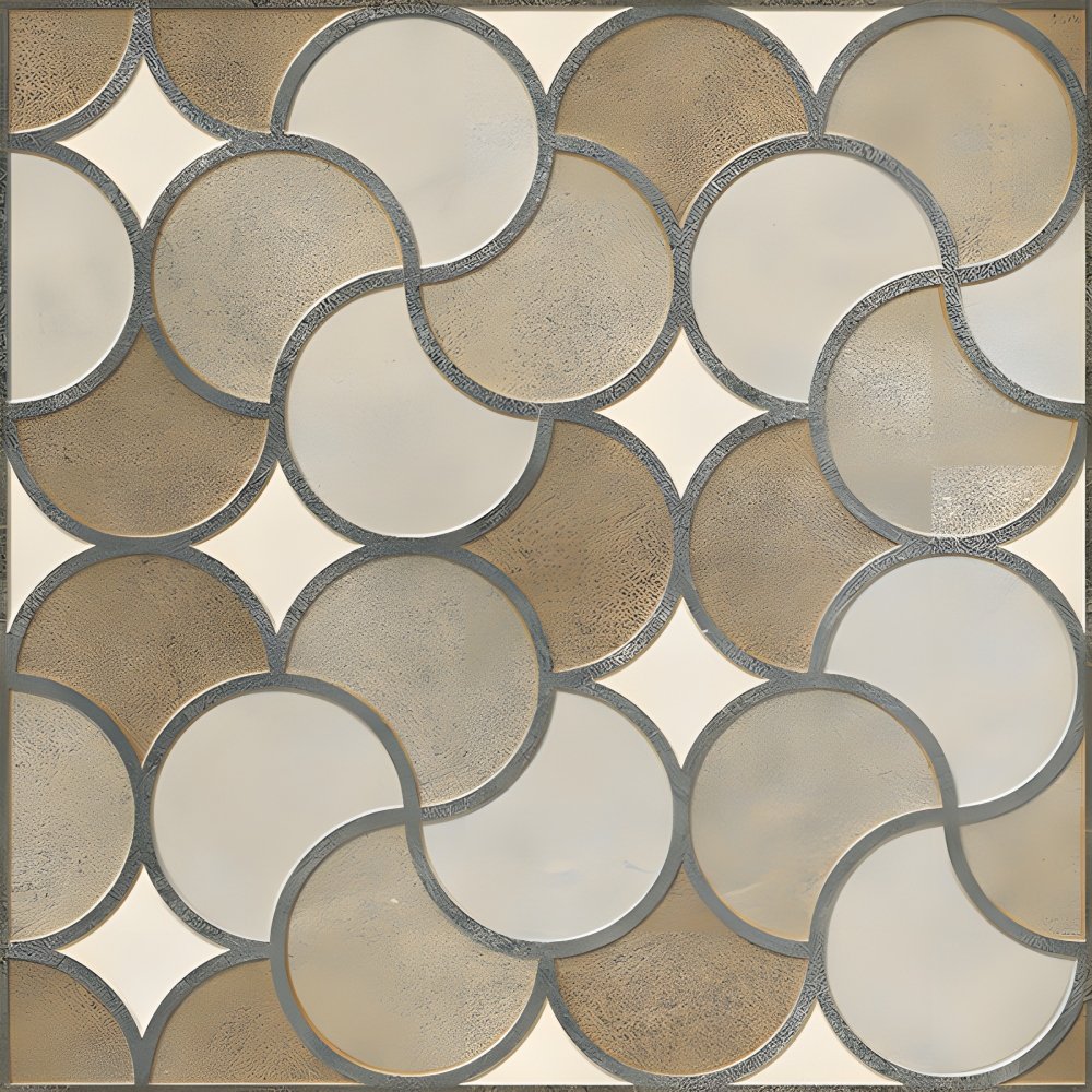 Neutral Beige Scallop Interlocking Parking Tile
