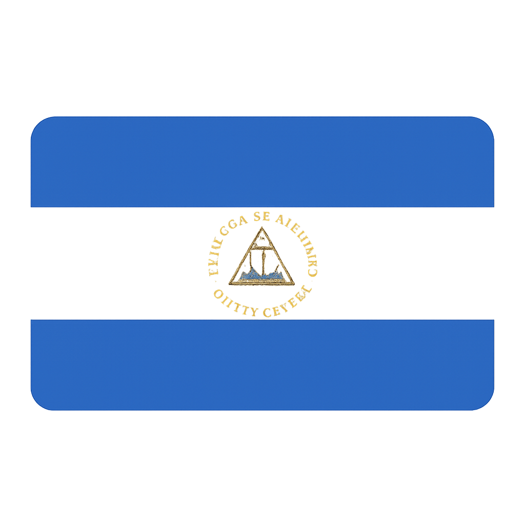 Nicaragua Flag Rounded Rectangle transparent background