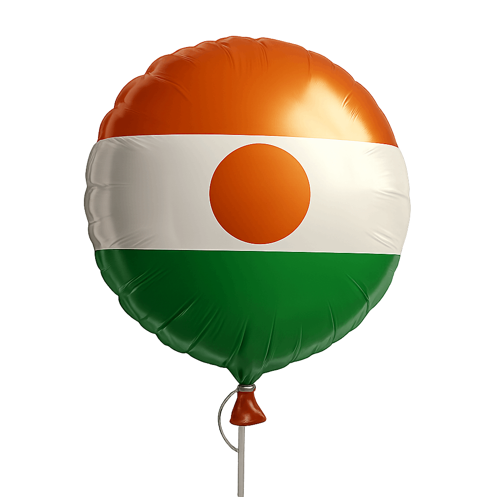 Niger flag balloon realistic render transparent background