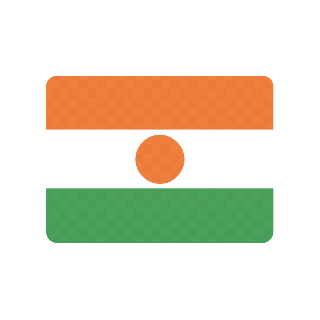 Niger Flag Rounded Rectangle transparent background