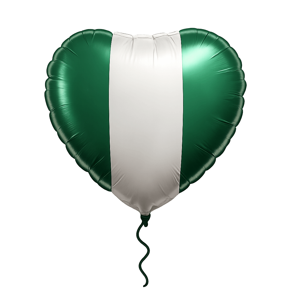Nigeria flag heart balloon transparent background