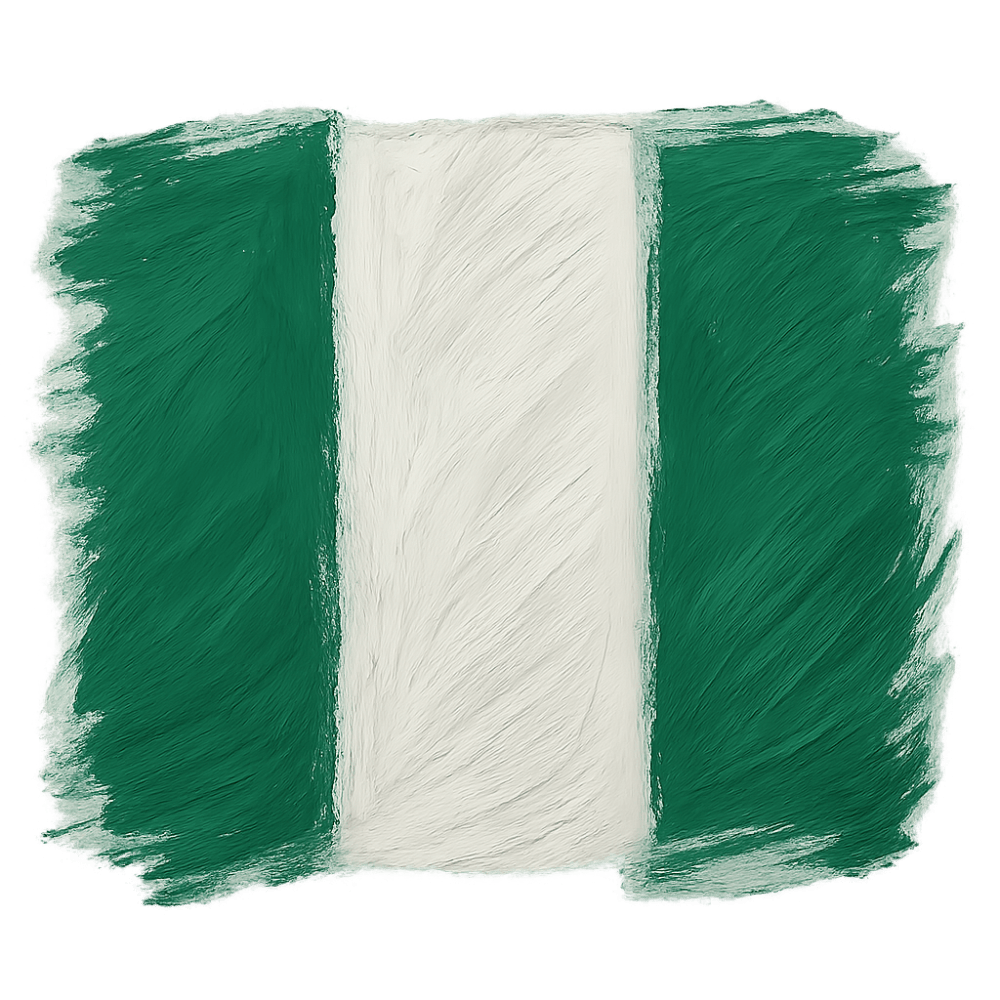 Nigeria flag oil paint brushstrokes transparent background
