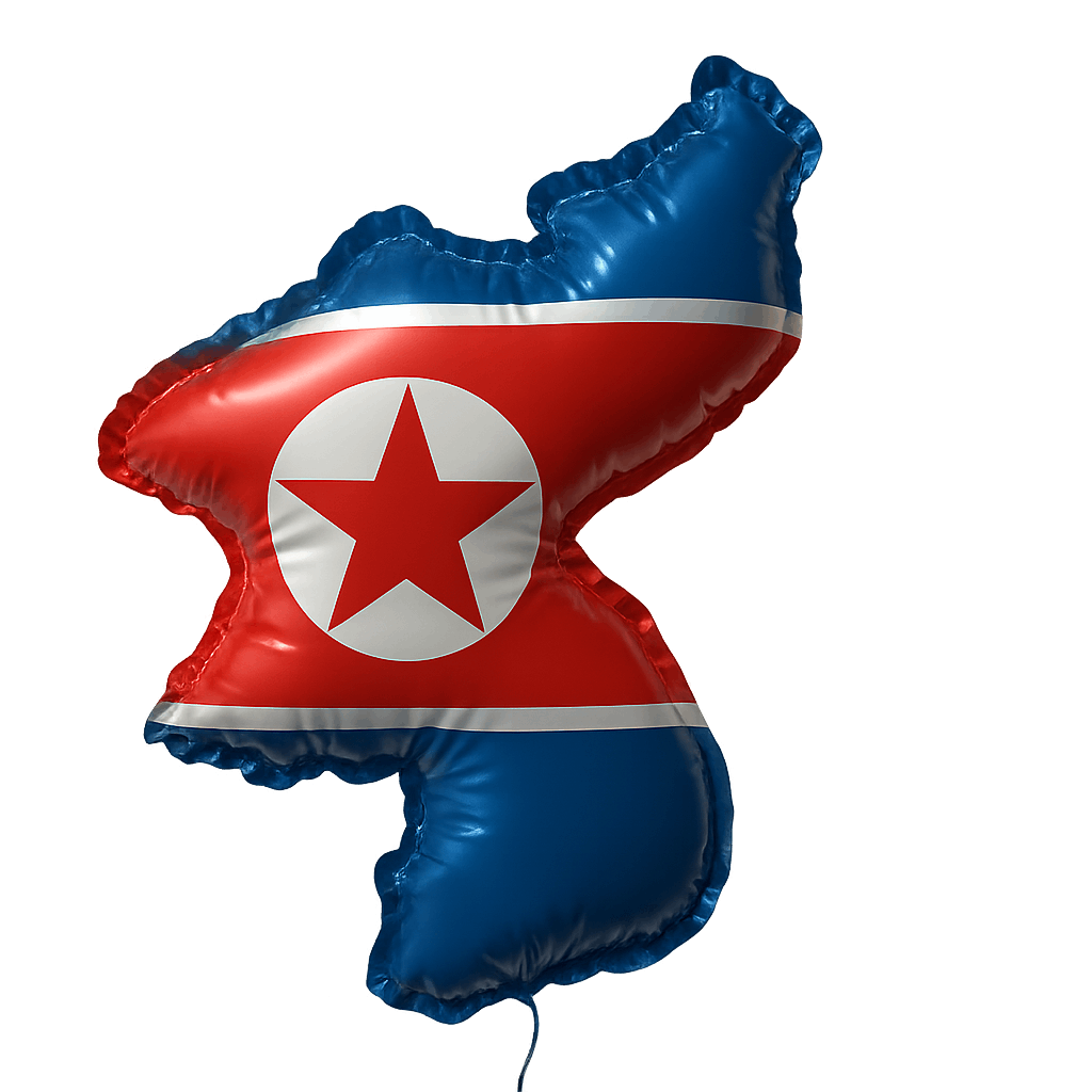 North Korea Map Flag Balloon transparent background