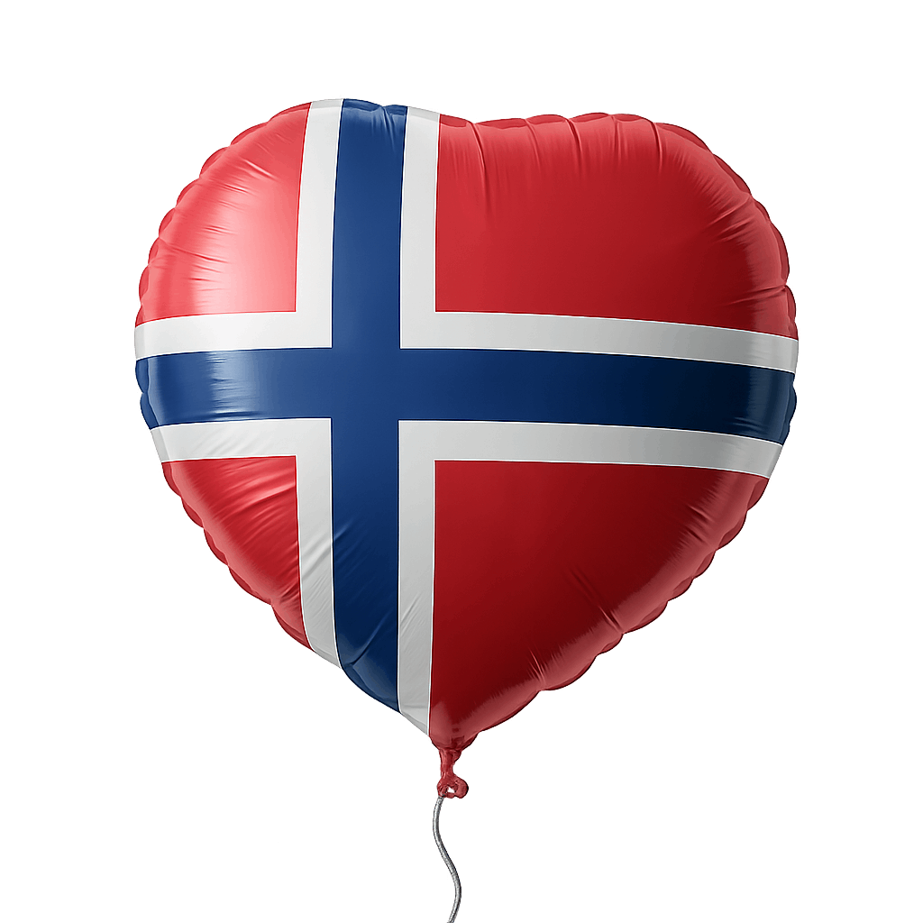 Norway flag heart balloon transparent background