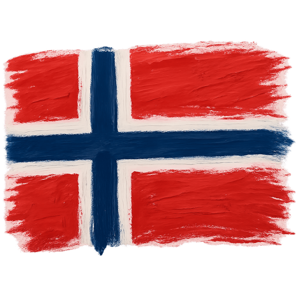 Norway flag paint brushstrokes transparent background
