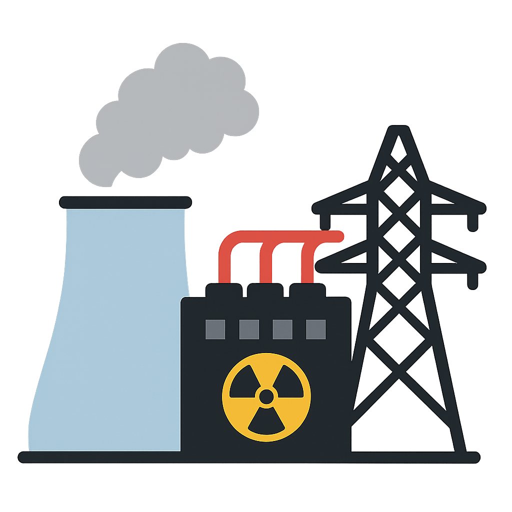 Nuclear Power Plant Icon with Transparent Background