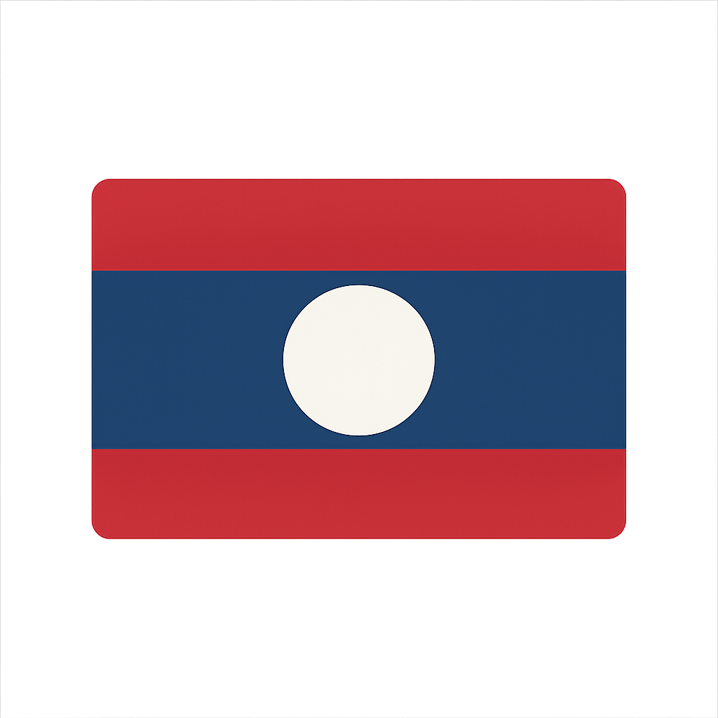 Official Laos Flag Icon Transparent Background