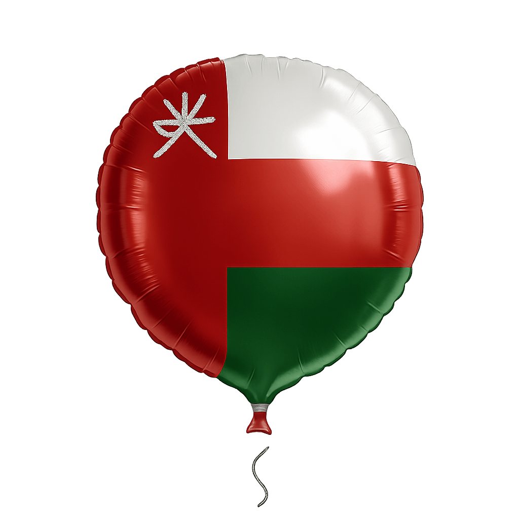 Oman Flag Foil Balloon, transparent background