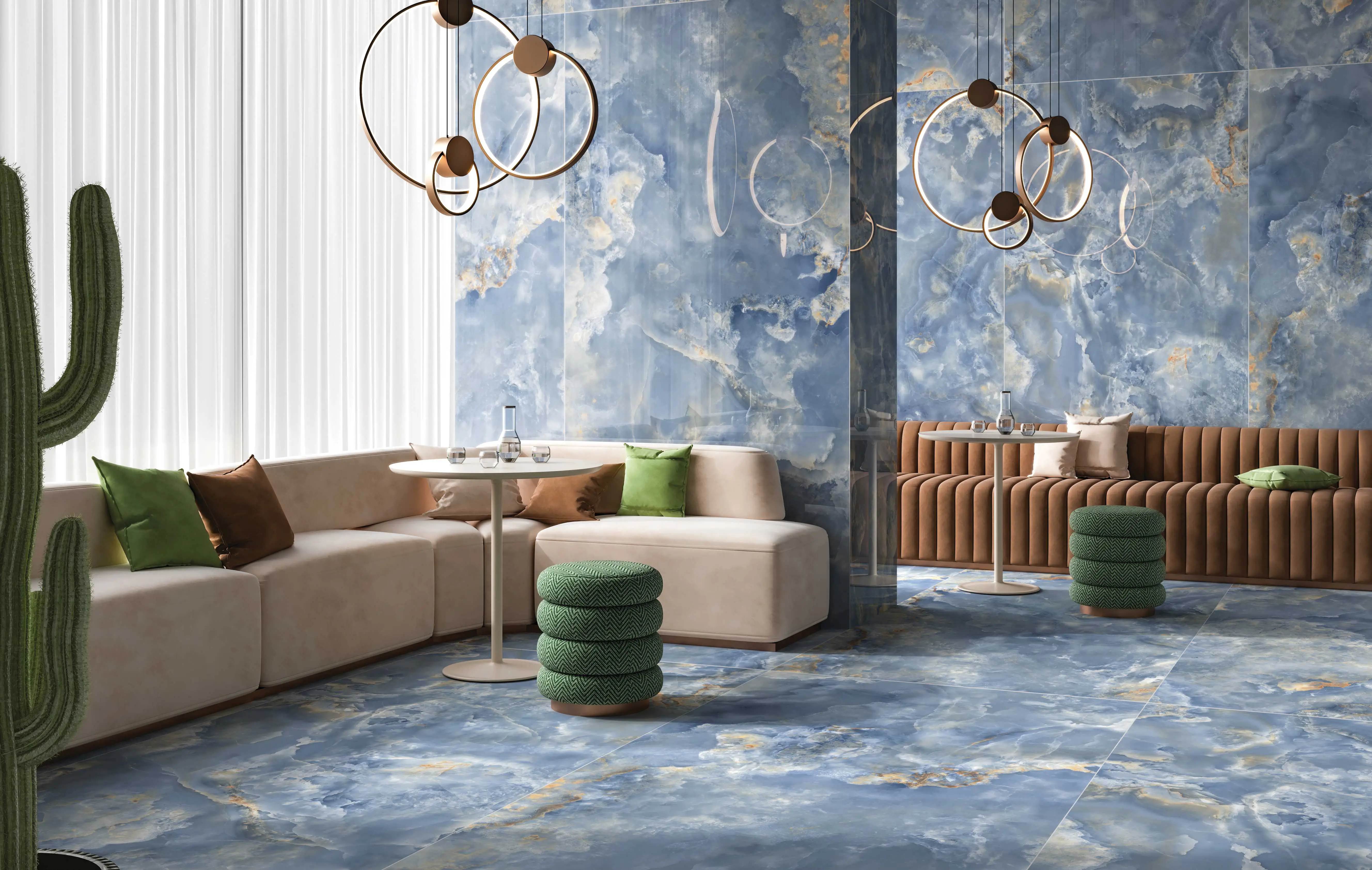 Onice Blue Marble Effect Tiles Preview