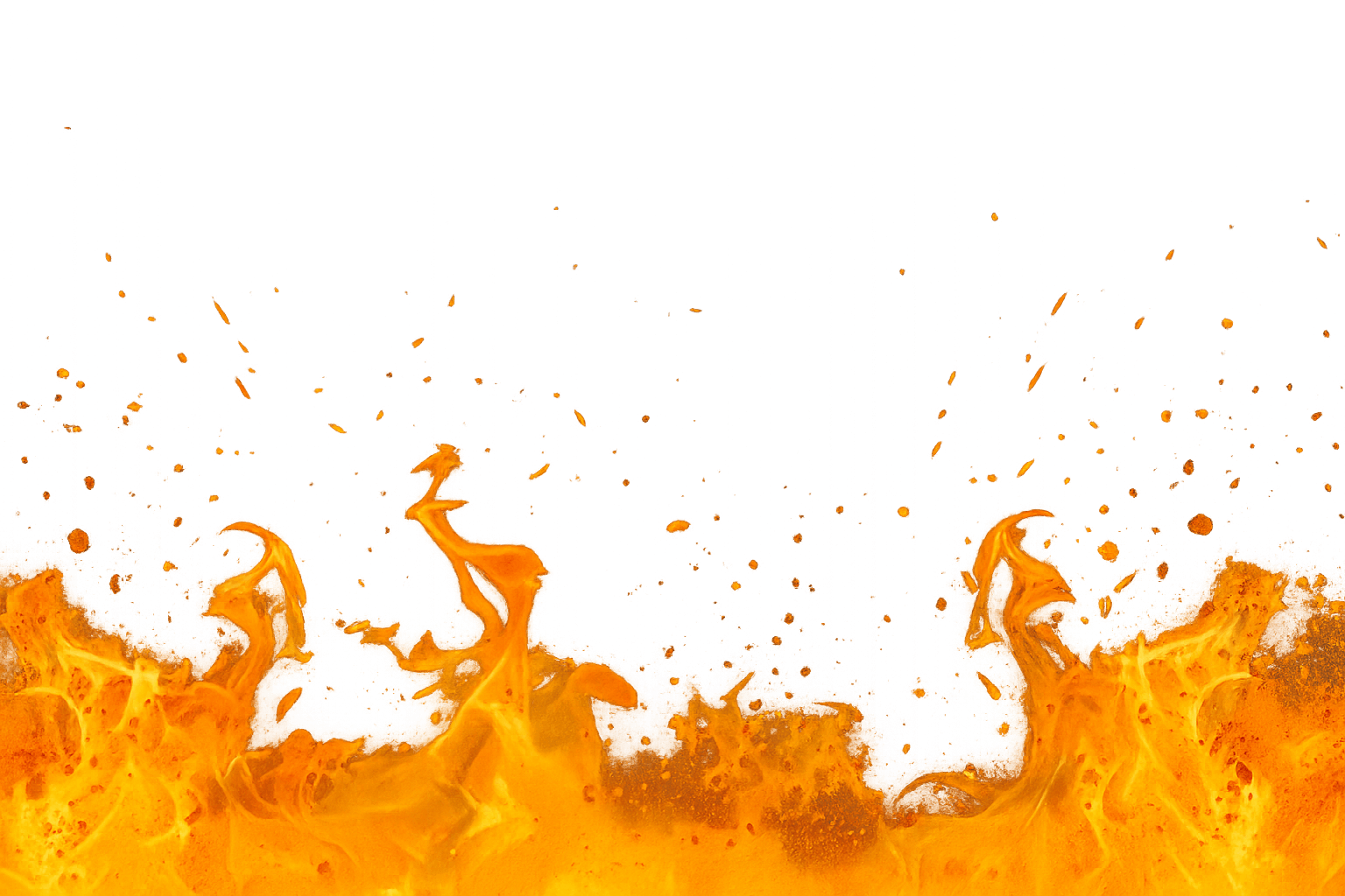 Orange Fire Flames Bottom Transparent Background Overlay