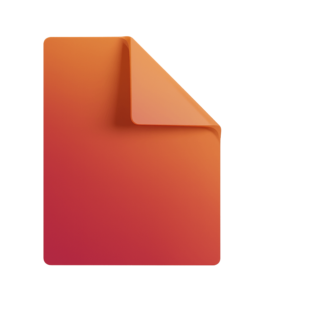 Orange Gradient 3D File Document Icon