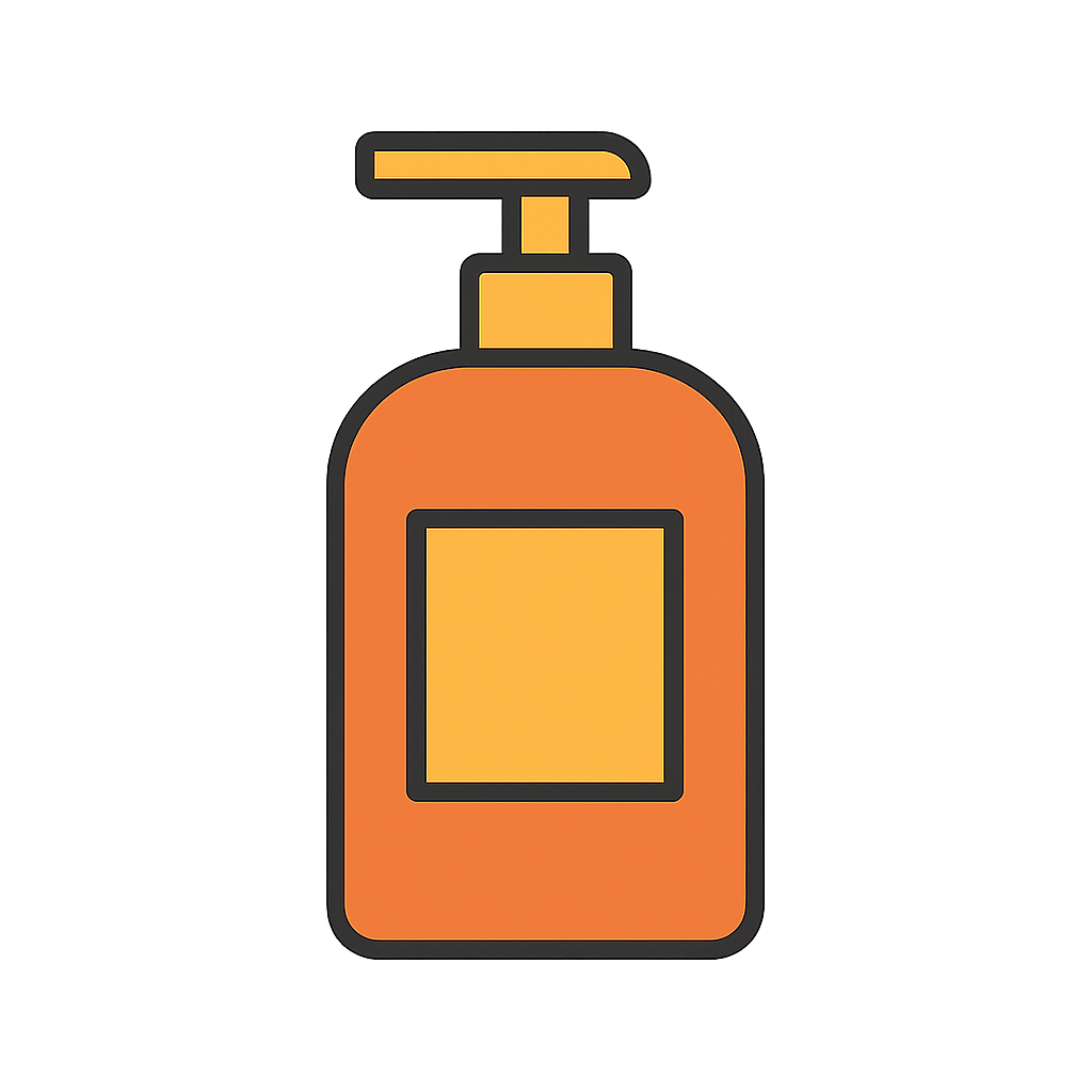Orange Pump Dispenser Bottle Icon Transparent Background