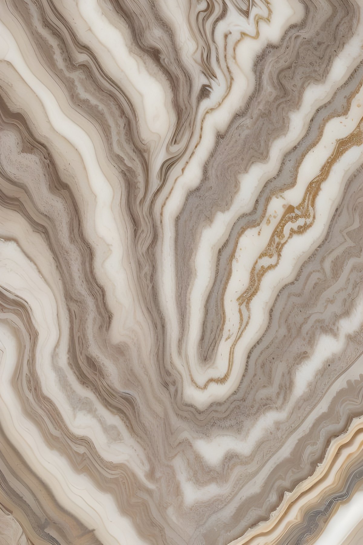 Organic Agate Brown and White Marble Swirls
