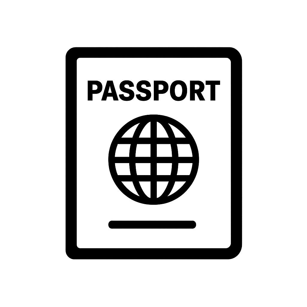 Outline Passport Globe International Travel Icon