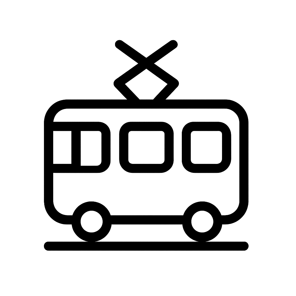 Outline Trolley Tram Public Transport Icon
