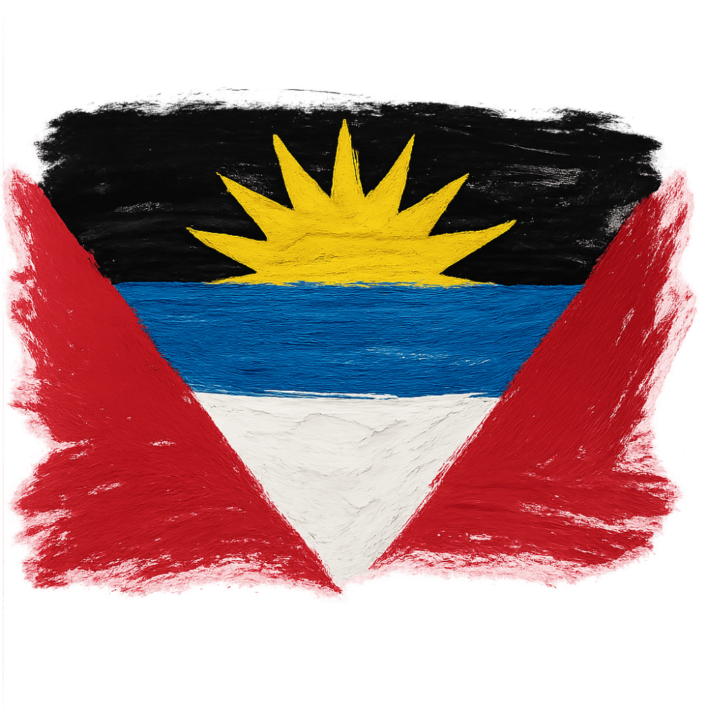 Painted Antigua Barbuda Flag transparent background