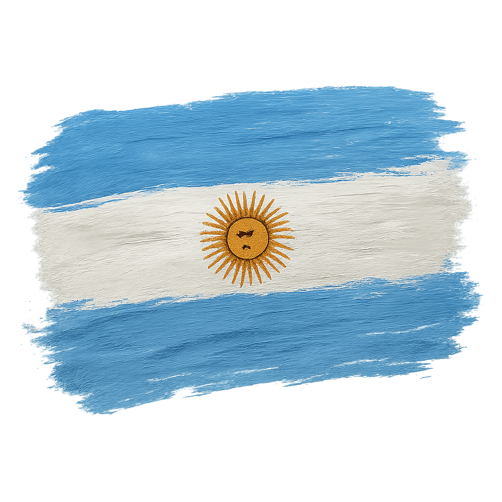 Painted Argentina Flag Texture transparent background
