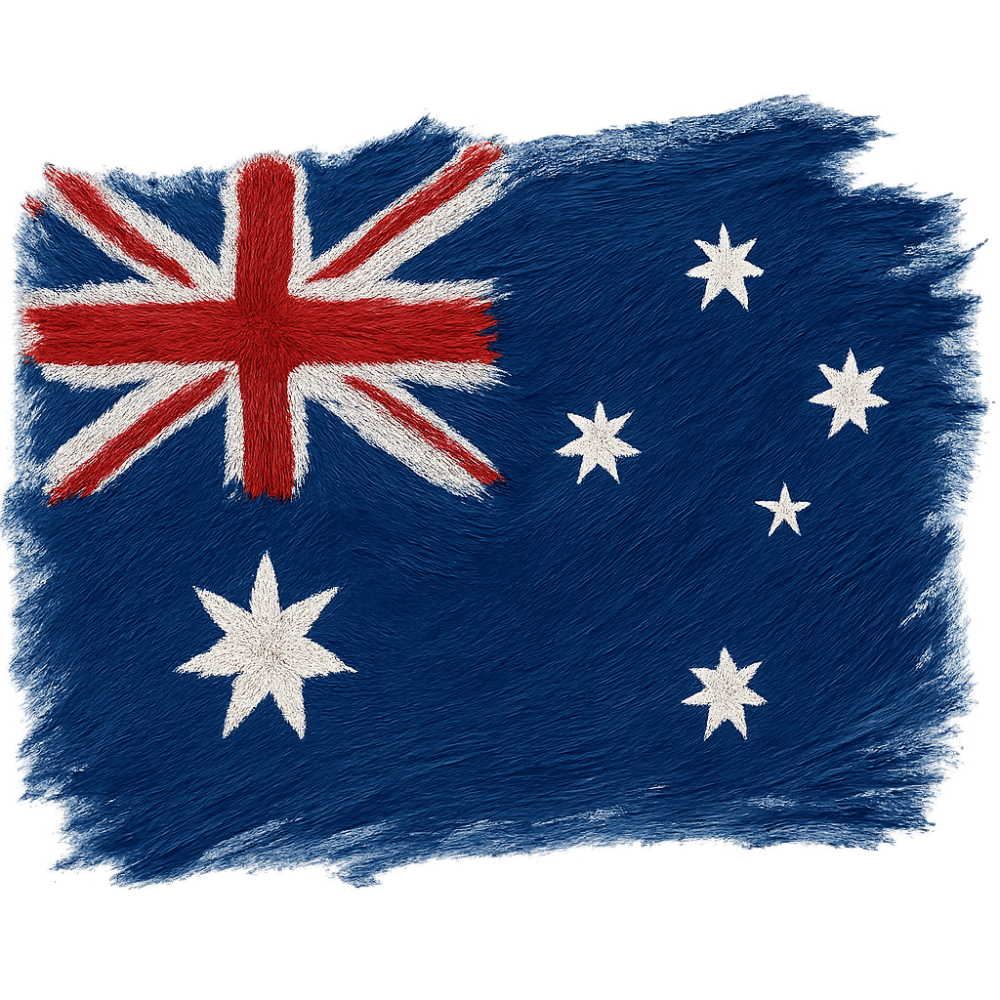 Painted Australia Flag Texture transparent background