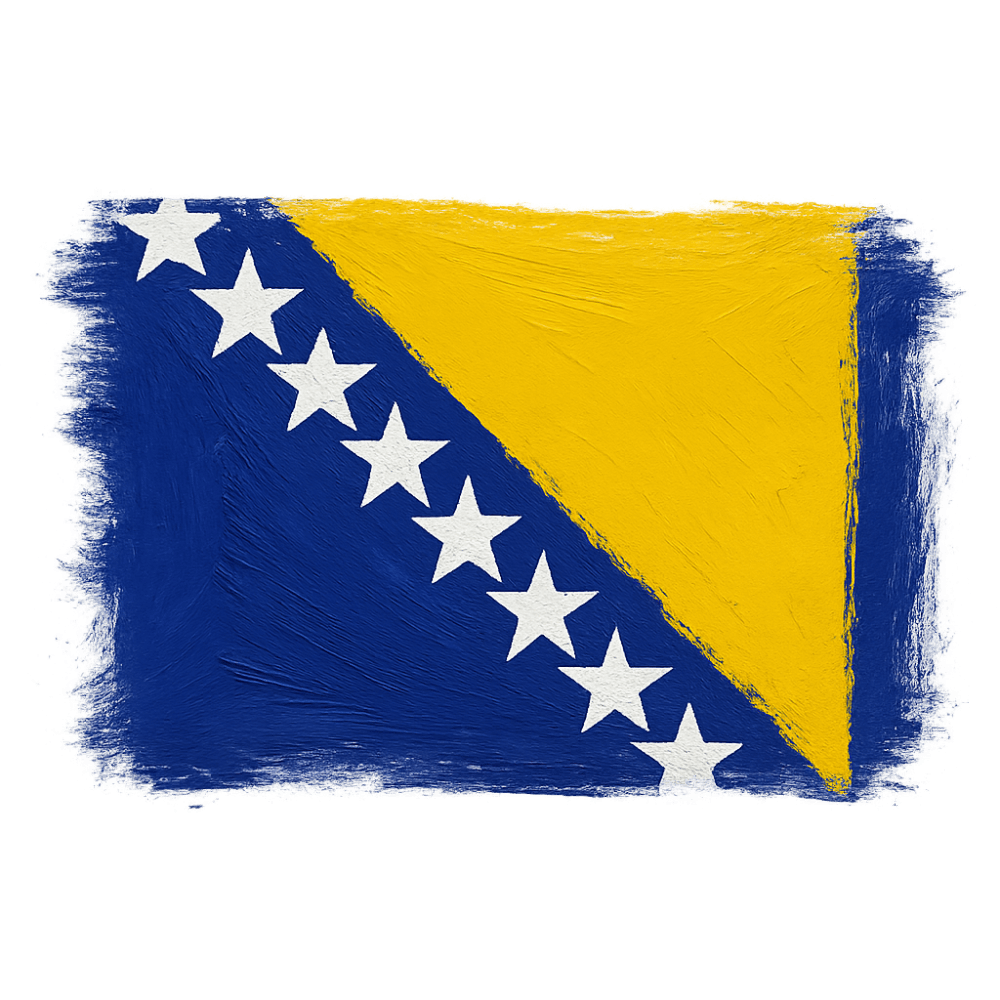 Painted Bosnia Herzegovina Flag Transparent Background