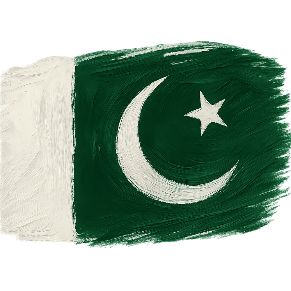 Painted Brush Stroke Pakistan Flag, transparent background