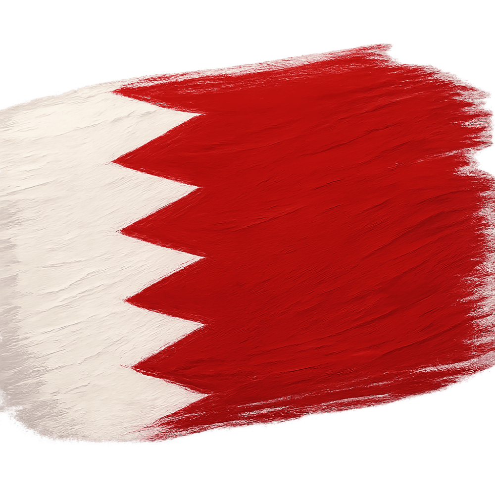 Painted Brushstroke Flag of Bahrain, Transparent Background