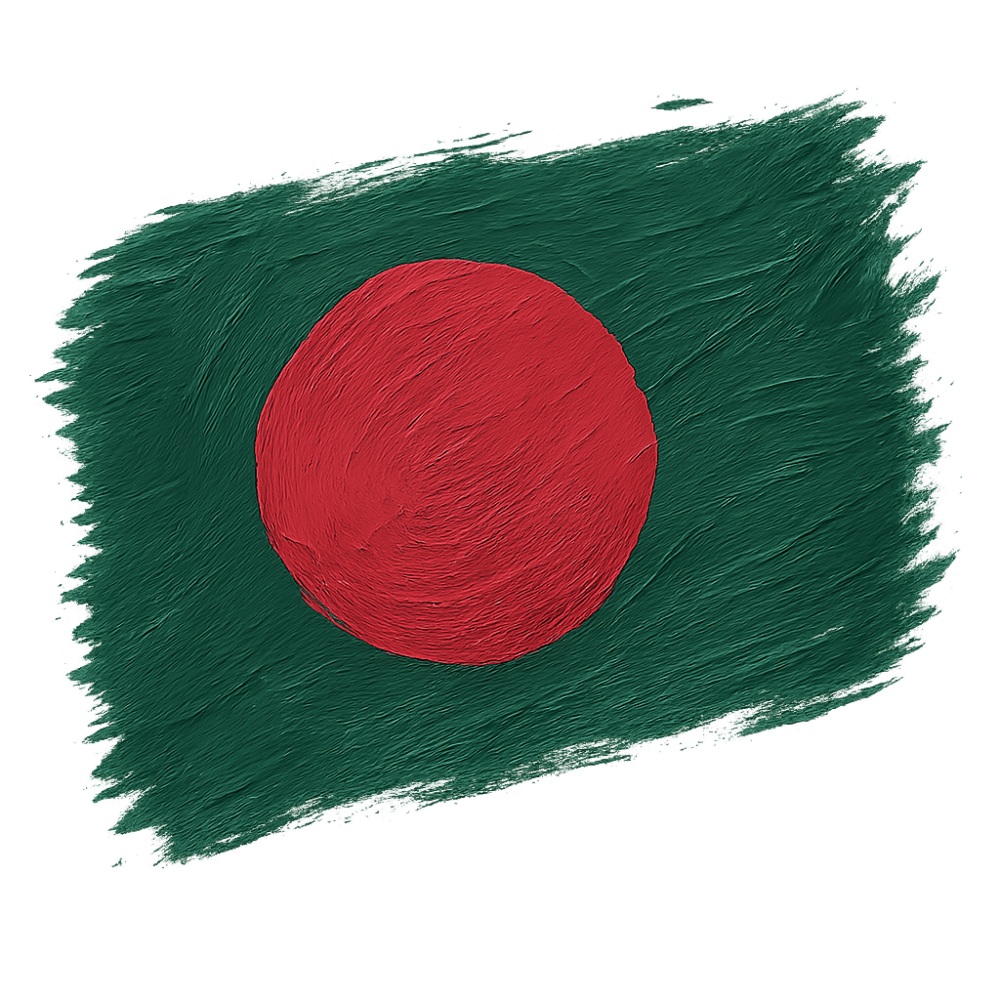 Painted Brushstroke Flag of Bangladesh Transparent Background