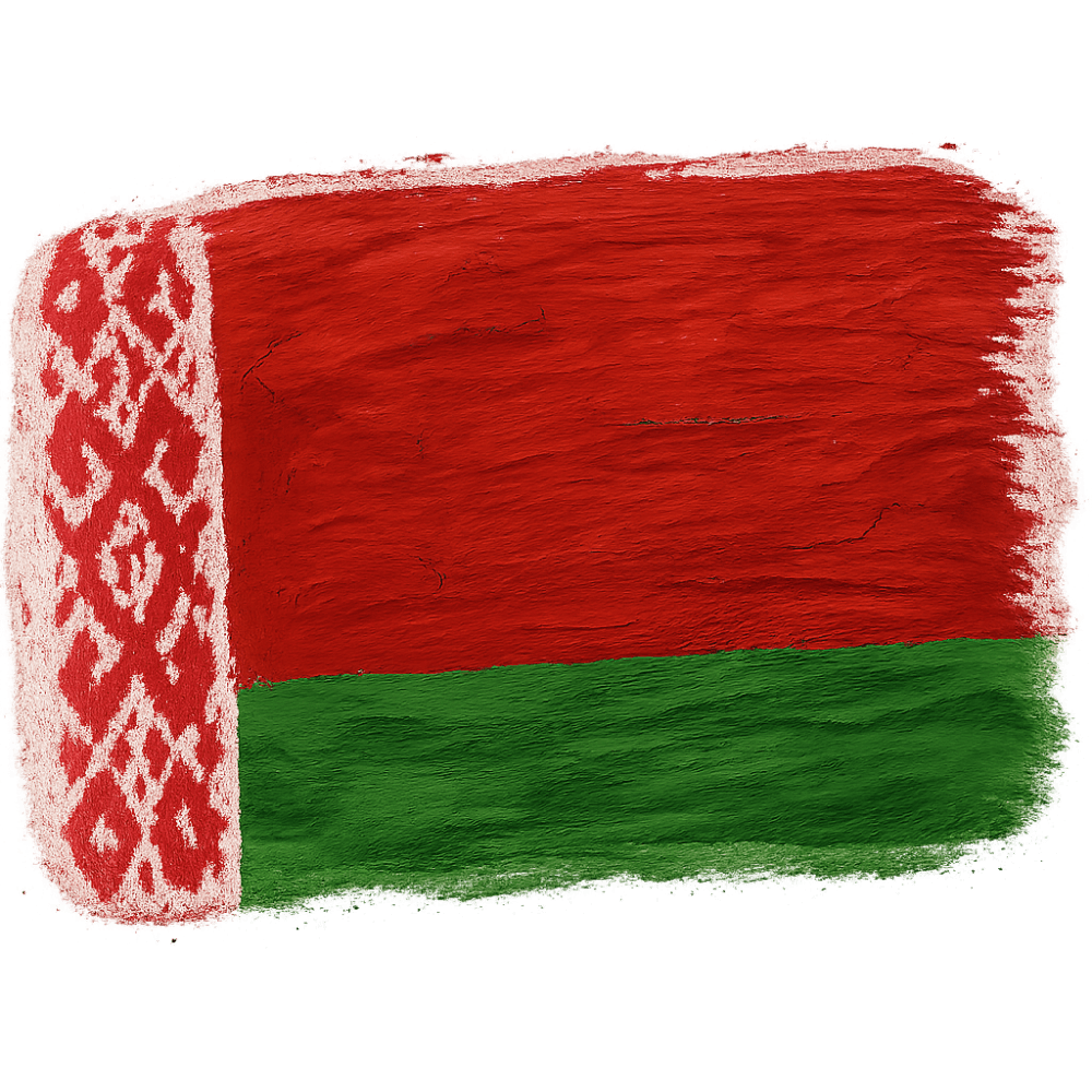 Painted Brushstroke Flag of Belarus Transparent Background