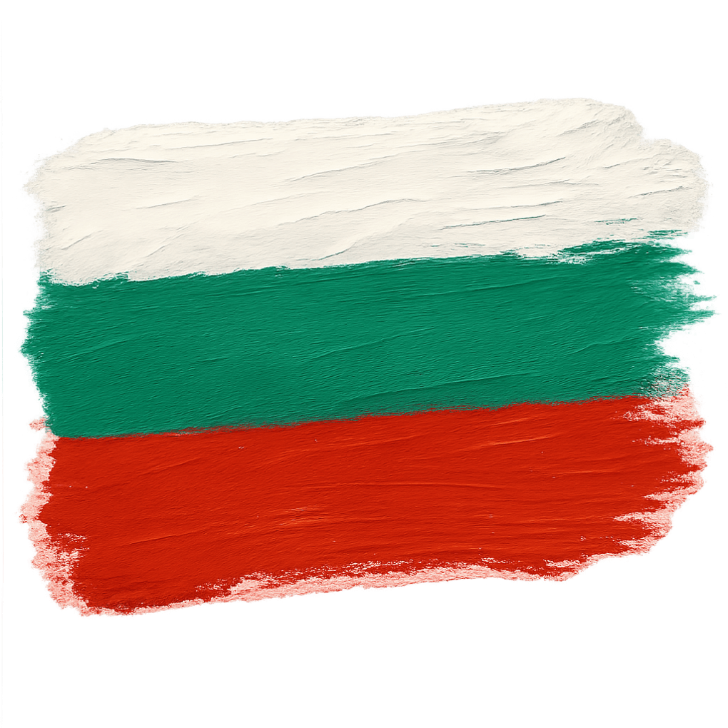 Painted Bulgaria Flag Brush Stroke Transparent Background