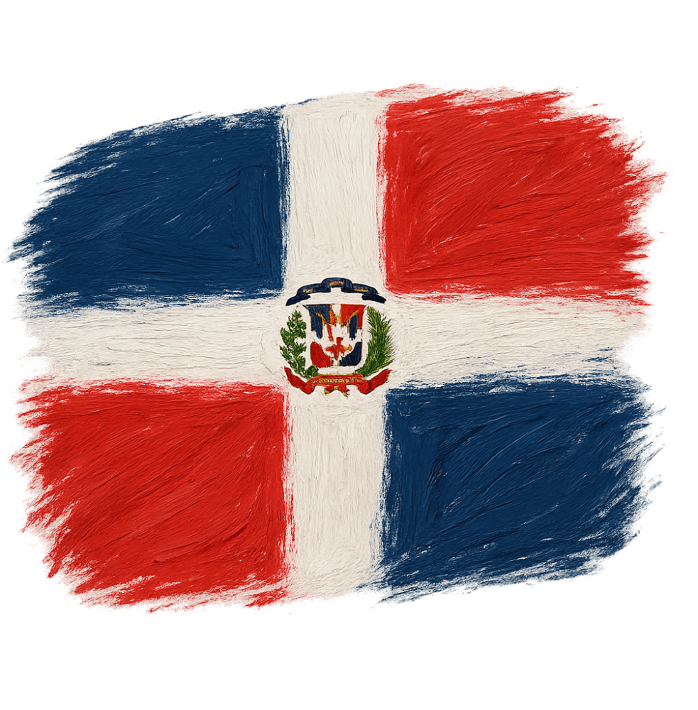 Painted Dominican Republic Flag Art transparent background