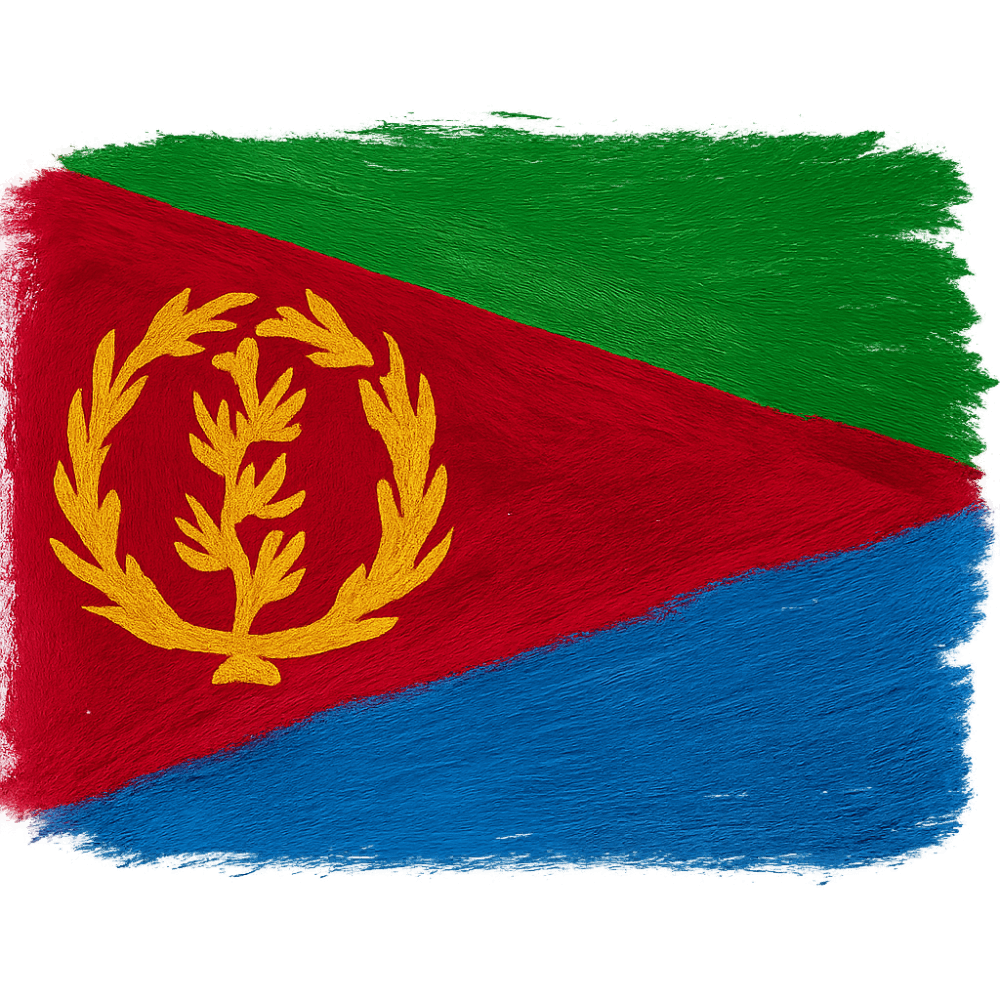 Painted Eritrea Flag Brush Strokes Transparent Background