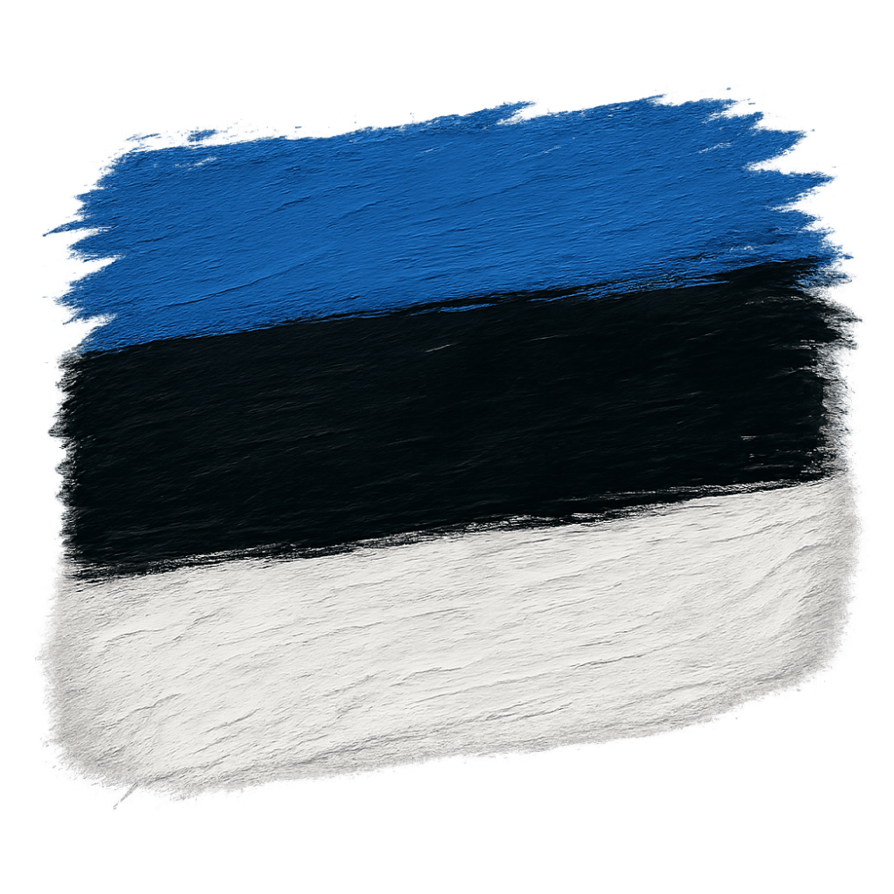 Painted Estonia Flag Brush Strokes Transparent Background