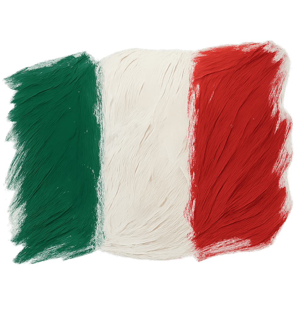 Painted Italy Flag Brush Strokes Transparent Background