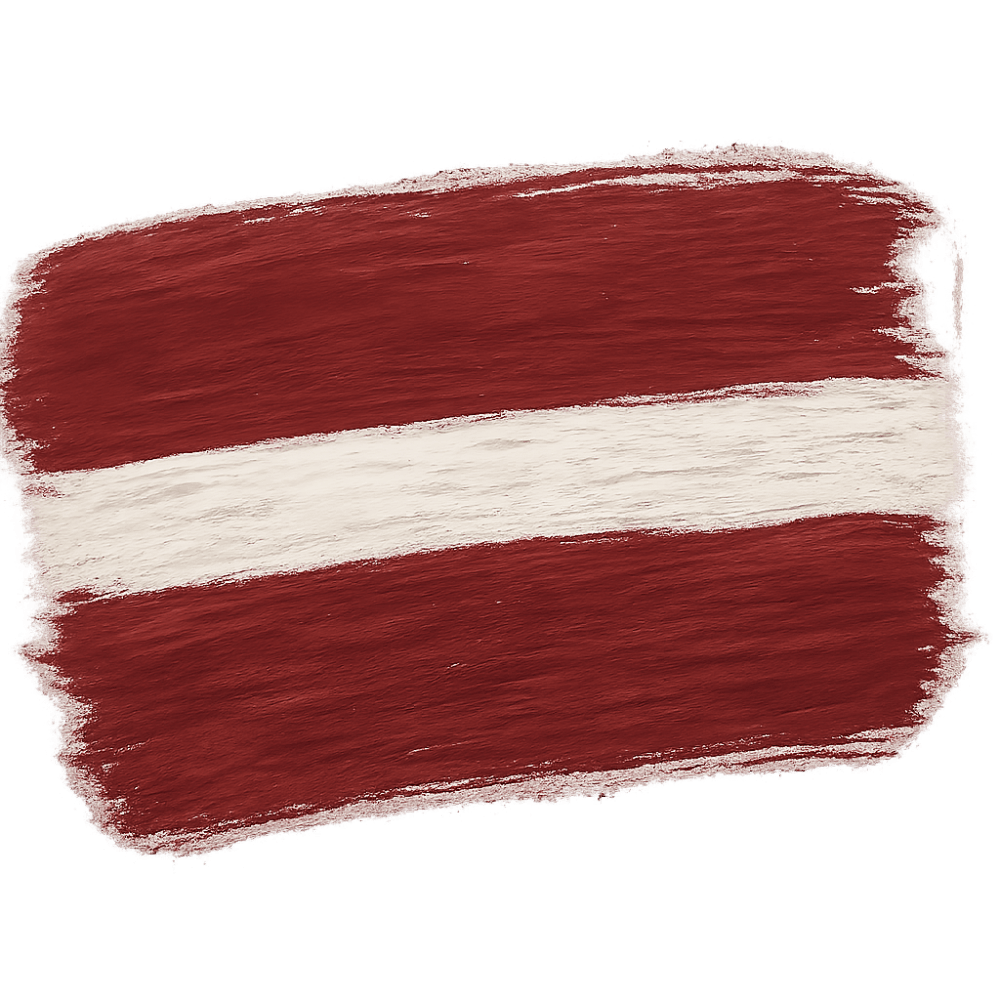 Painted Latvia Flag Brush Stroke Transparent Background