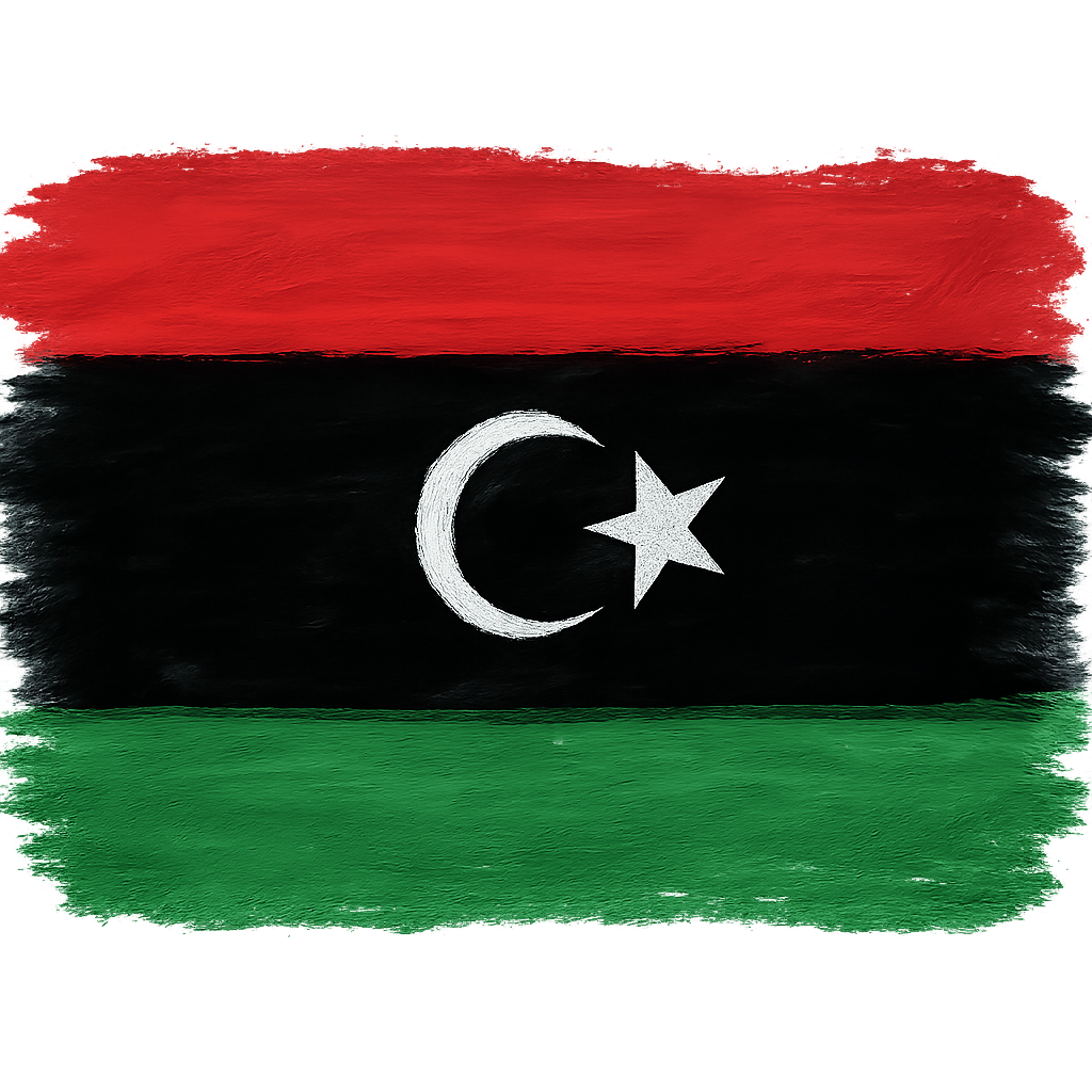 Painted Libya Flag Art Transparent Background