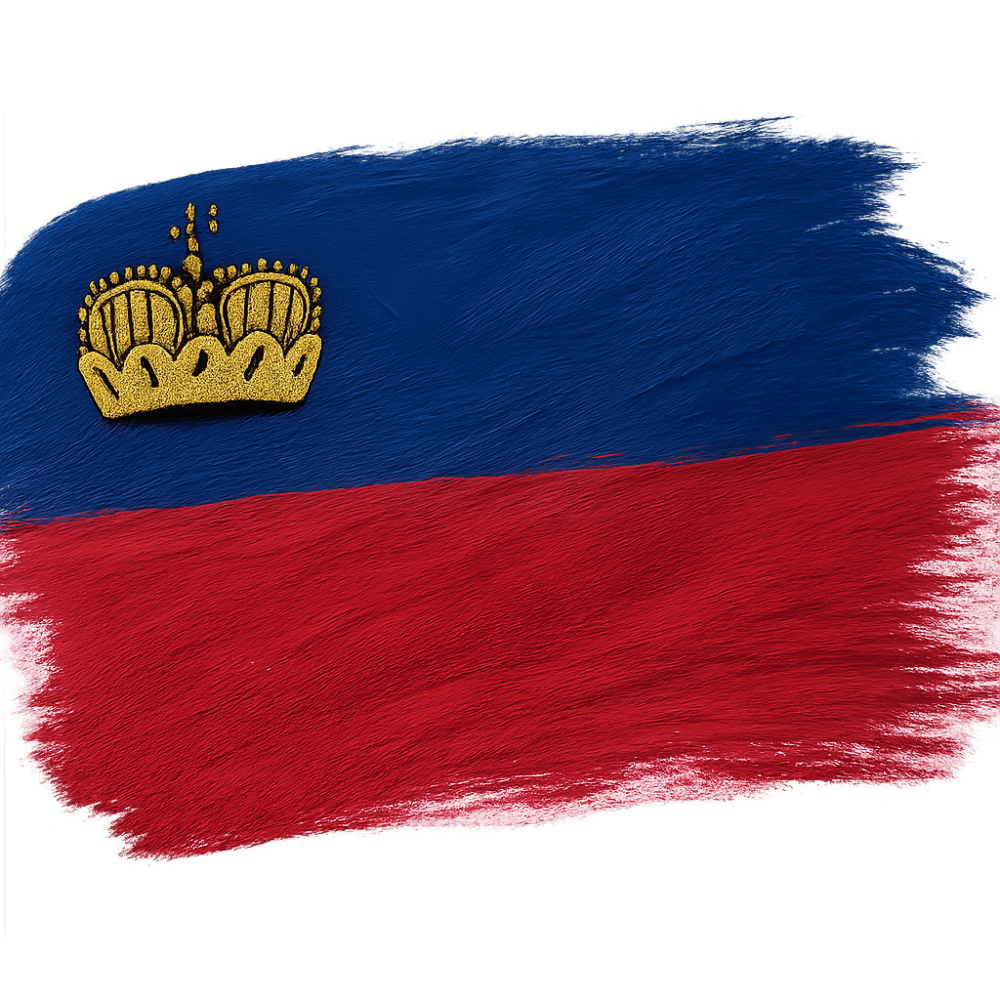 Painted Liechtenstein Flag Art Transparent Background