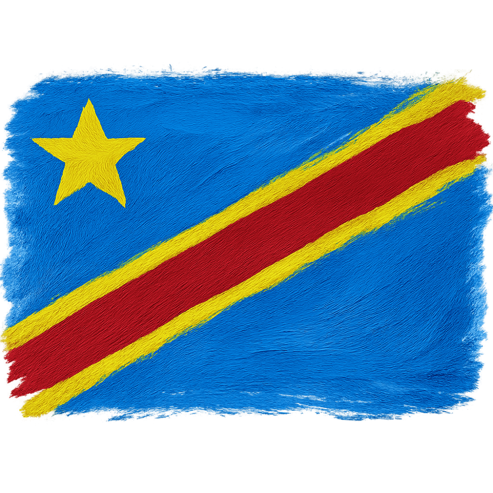 Painted Texture Congo Flag, transparent background