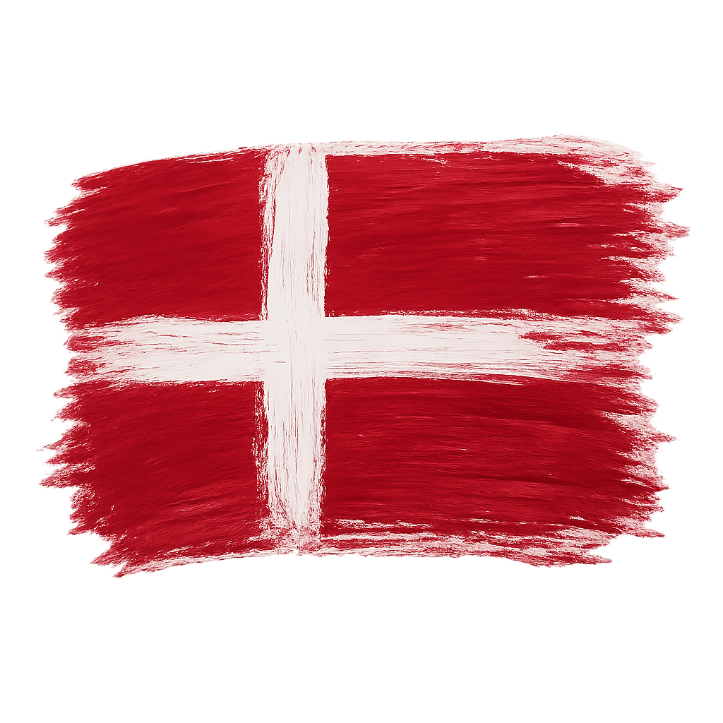 Painted Texture Denmark Flag, transparent background