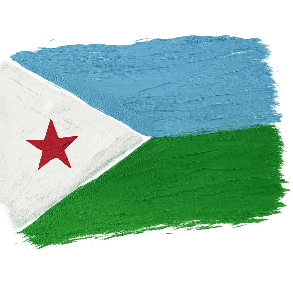Painted Texture Djibouti Flag, transparent background
